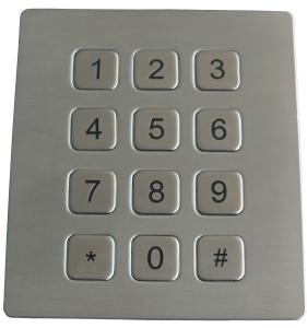 16 Keys Scrachproof Ps2 Metal Keypads Durable With 4 Holes Top Mounting Version