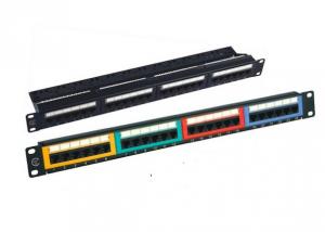 Wholesale Krone 24 Port Patch Panel UTP , Black Color Unshielded Patch Panel IDC from china suppliers