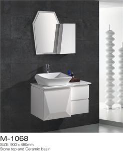 Waterproof Bathroom Sinks And Vanities / Modern Bathroom Vanities MDF Material