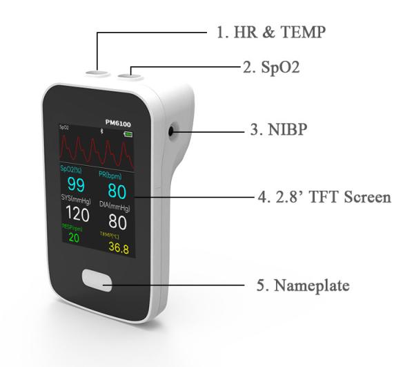 Quality Bluetooth Multi Parameters Handheld ECG,NIBP,Spo2 Vital Signs Monitor For ICU Clinic for sale