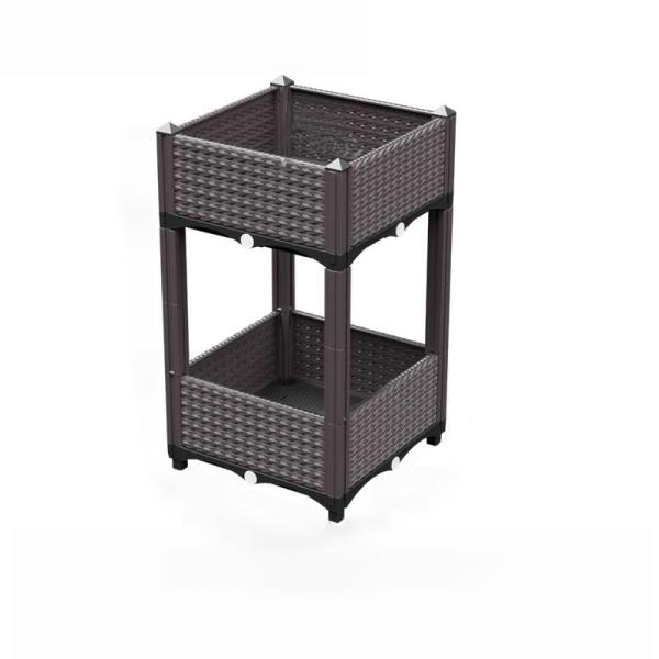 Balcony Rectangle Elevated Plastic Planter Box Three Dimensional Multi Layer