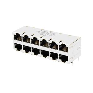 China 1840267-5 POE RJ45 Connector Stacked Gigabit POE+ 2x6 POE Rj45 Pinout 1840267-6 on sale