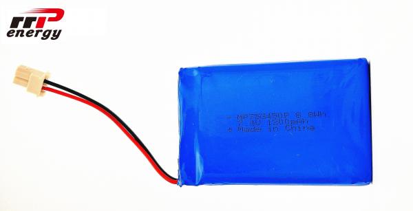 Quality 753450P 8.8W 7.4V 1200mAh High Power Lipo Battery pack For Electric Breast Pump with UL, CB, KC certificaiton for sale