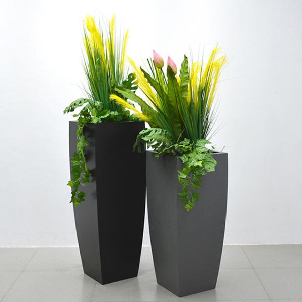 OEM ODM Stainless Steel Flowerpot Waterproof Large Metal Garden Containers