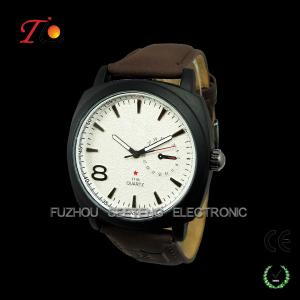 Brand high quality for Men analog watch with PU leather strap customized color dial