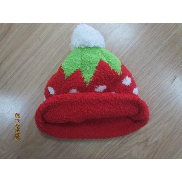 Grils and ladies Knitted hat with half face fabric materials jacquerd technology