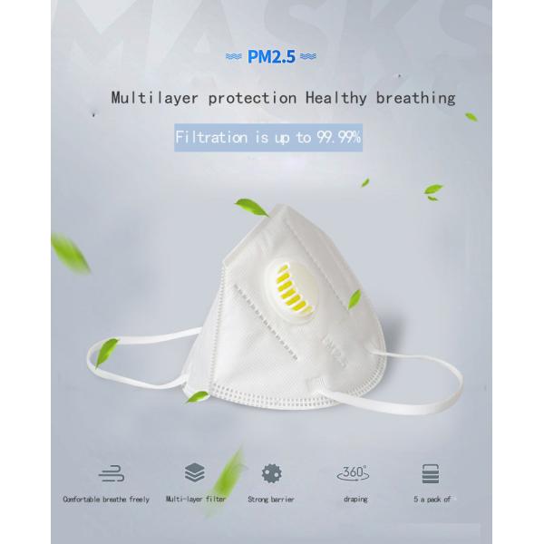 Anti Pollution N95 Face Mask , Folding N95 Filter Mask Certified For Smoke