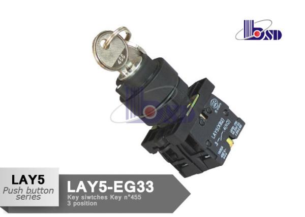 Quality Stable Selector Switch 3 Position Spring Return Key Switch ROHS And UL Certified for sale