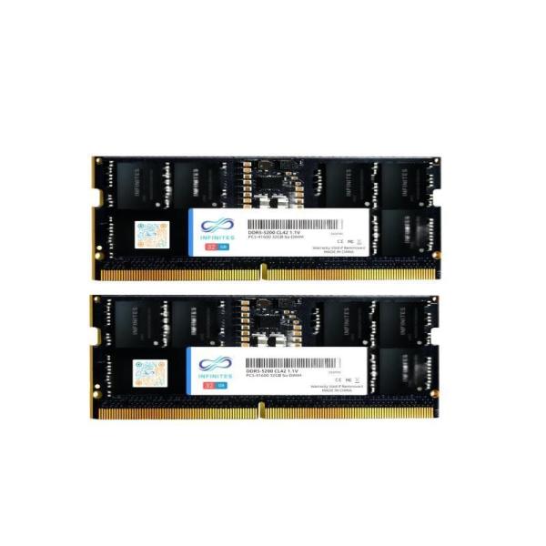 DDR5 262pin 32GB 5200MHz So-DIMM PC-44800 1.1V Non Ecc Gen 5 Memory Consumer Garde Memory Module Speed Booster Overclocking Memory Speed up to 5000MHz