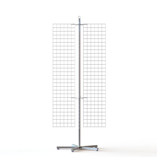 4 Wings Spinner Metal Floor Display Stands With Hooks Wire Grid