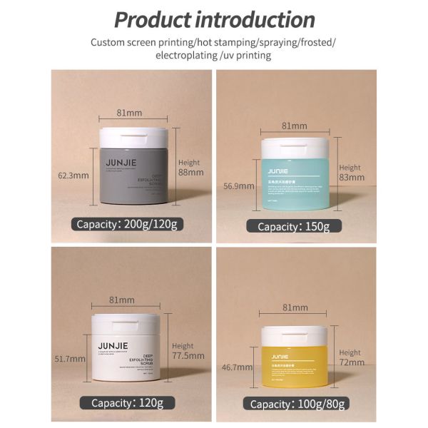 Chinese manufacturer 120ml 150ml Skin Care Container Frosted Plastic Cosmetic Jar With Spatula Spoon and Tweezer 80ml 100ml Flip Top Skin Care Jar