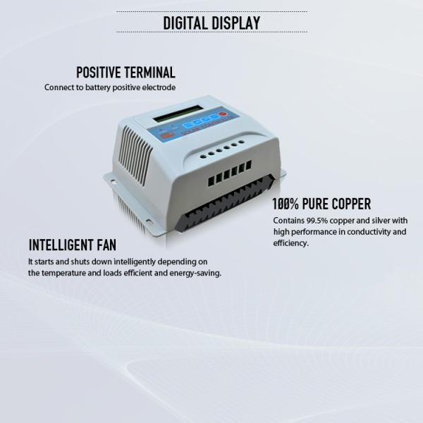 Solar Electrical Generation with MPPT Solar Charge Controller 60A and Solar Inverter from the Electric Battery