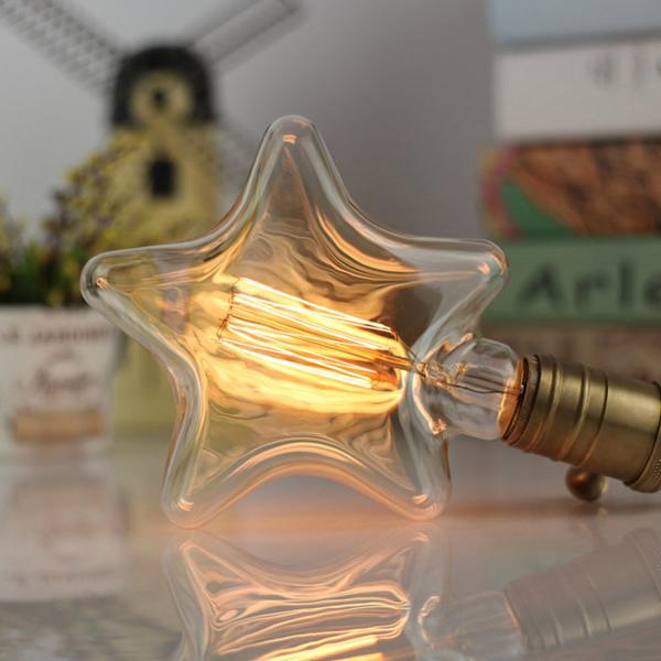 E26 E27 40w Edison Filament Bulbs Star Shape Retro Carbon Filament Lamp