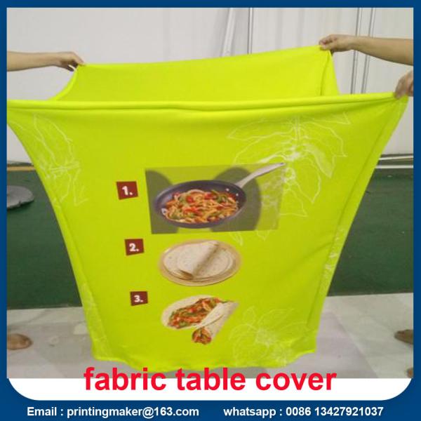 Quality Custom Stretch Fabric Table Cover with Printing for sale