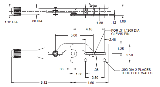 Over Center Locking Hand Control Lever Corrosion Resistant For Industrial Equipment