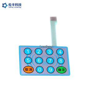 China Customized Flat Membrane Switch , Printing Rubber Keypad Control Panel Overlay on sale