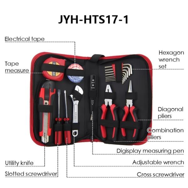 JYH-HTS16-3 hot selling 16PCS car hand tool box kits set