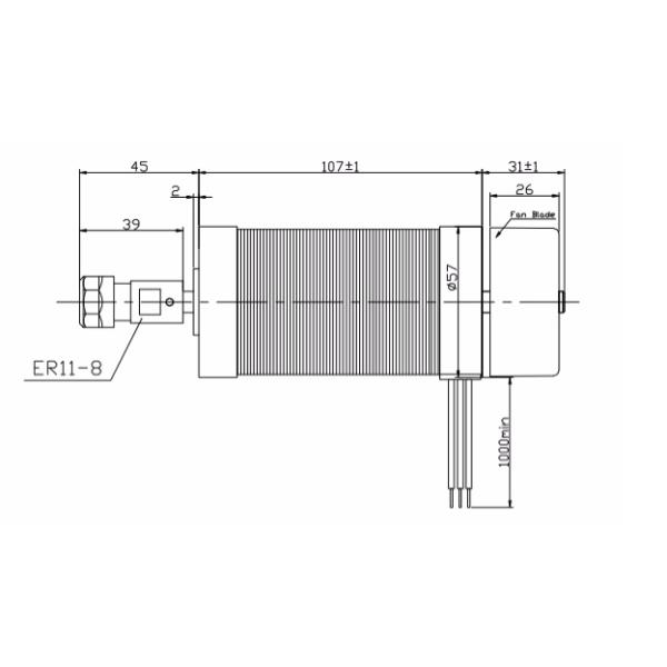 138W-184 CNC Spindle Motor DC 48V Brushless Electric Motor 4000rpm