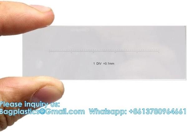 Lab Microscope Slides DIV 0.1 Mm Calibration Slide Length 50 Mm Horizontal Scale