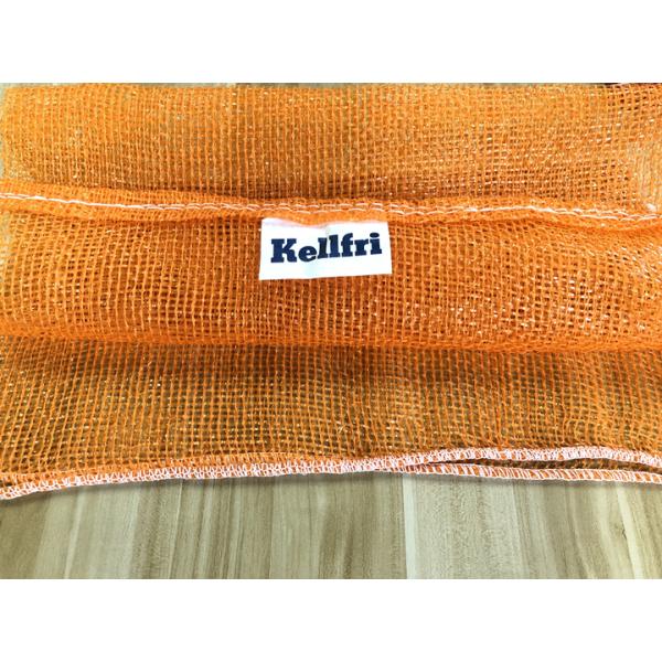 Yellow PP Woven Bag Firewood Packaging Mesh Bag with Drawstring and High Capacity