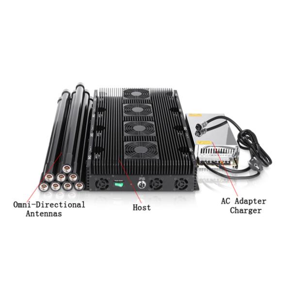 8 antennas jammer with Intelligent cooling system,blocking 2G,3G,4G,5G signals,cover range up to 150m
