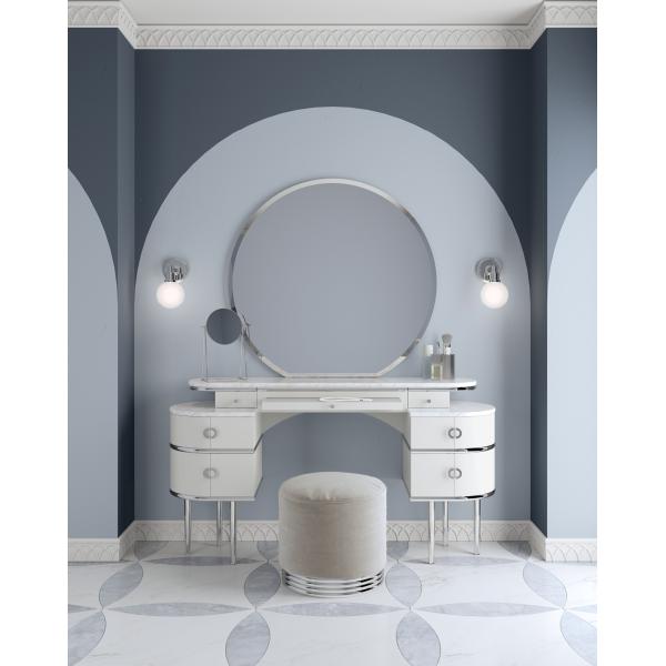 MDF Lighted Corner Vanity Set Standing Dressing Table