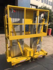 China 10m Portable Aerial Work Platform Manual Pull Mobile Double Mast CE Approval on sale