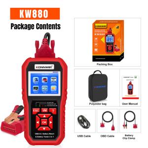 China KONNWEI KW880 Battery Tester Support Diagnostic & Car Battery Tester & Car Battery Match 3 In 1 on sale
