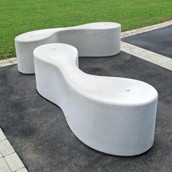 White Grey Modern Concrete Outdoor Dining Patio Table GRC Garden Table