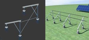 Wholesale Concrete Base Solar Panel Ground Mounting Systems Double Pole Type from china suppliers