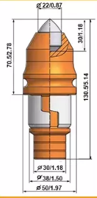 Optimized Carbide Tip B47K22 Cutter Teeth Clamping Sleeve Retainer Rock Drilling Bits