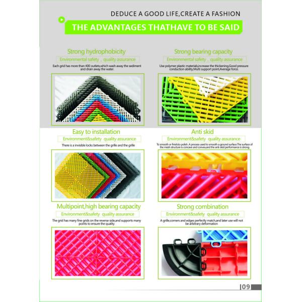 Interlocking Workshop Floor Mats Polypropylene Garage Flooring 2500 Lbs