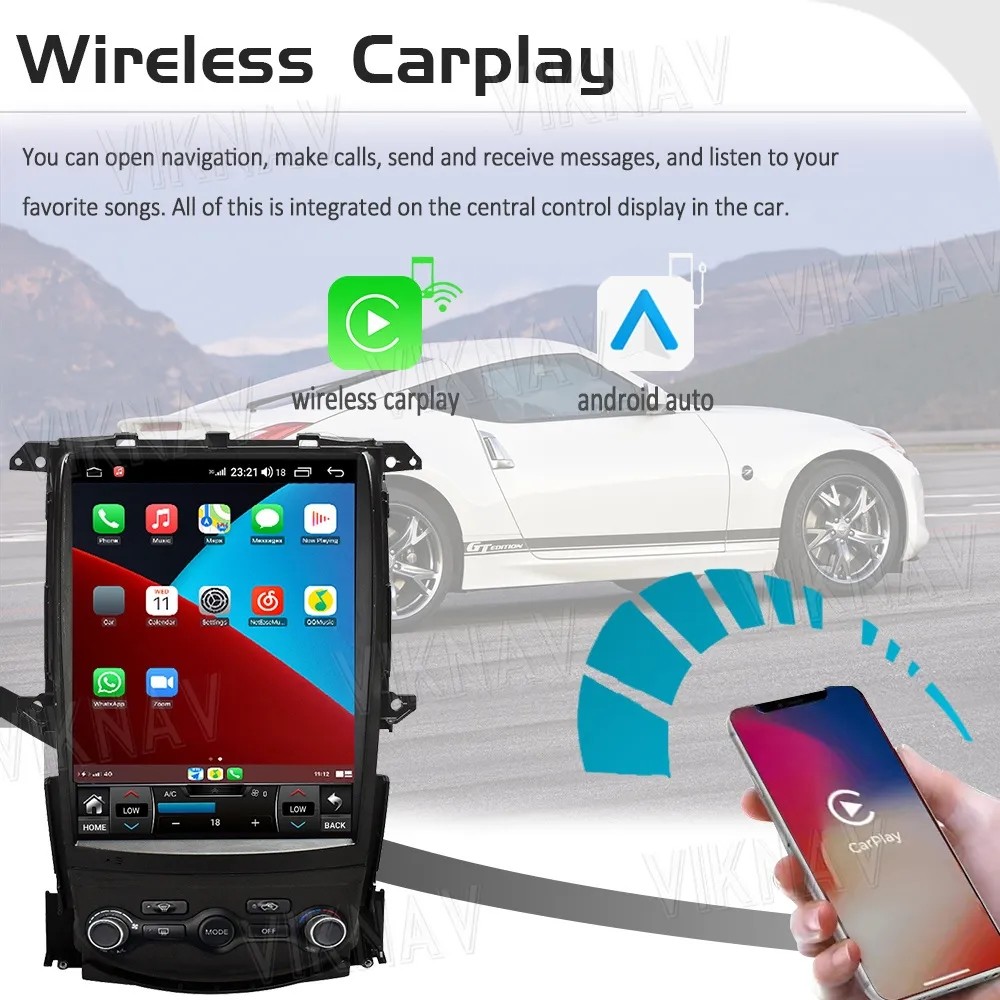 12.1inch Touch Screen Setereo For 2008-2018 Nissan 307Z Multimedia Player GPS Navigation Wireless Carplay 4G wifi