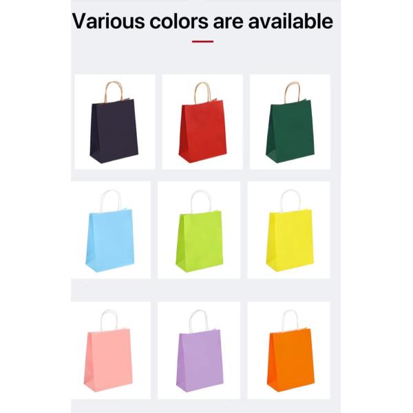 15x8x21cm Fluorescent Color Paper Shopping Bags With Logo