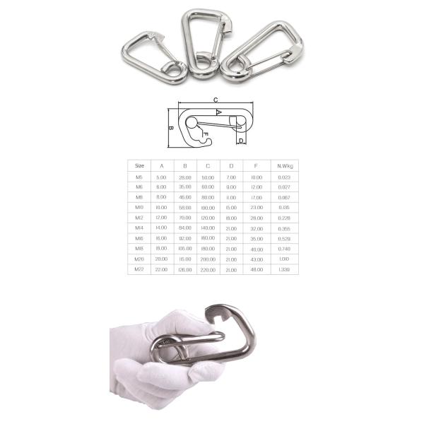 High Polished Rope Hardware Accessories Simple Snap Hook Rigging Hardware
