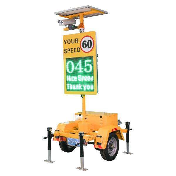 Single Lane Portable Radar Traffic Speed Sign With 130KM/H LPR For Busy Street