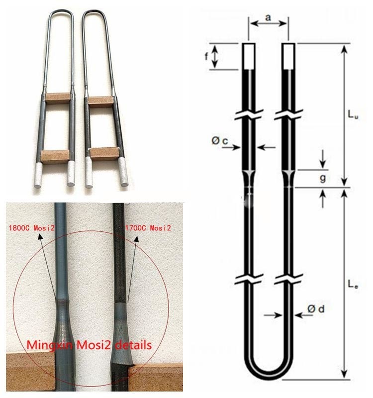 Super 1800C Mosi2 Heating Element Heater High Efficiency Dental Furnace