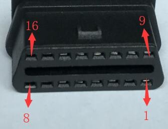 OBD 2 OBD2 OBDII Female Connector With Right Angle Gold Plated Pin Bent Towards the Narrow Side