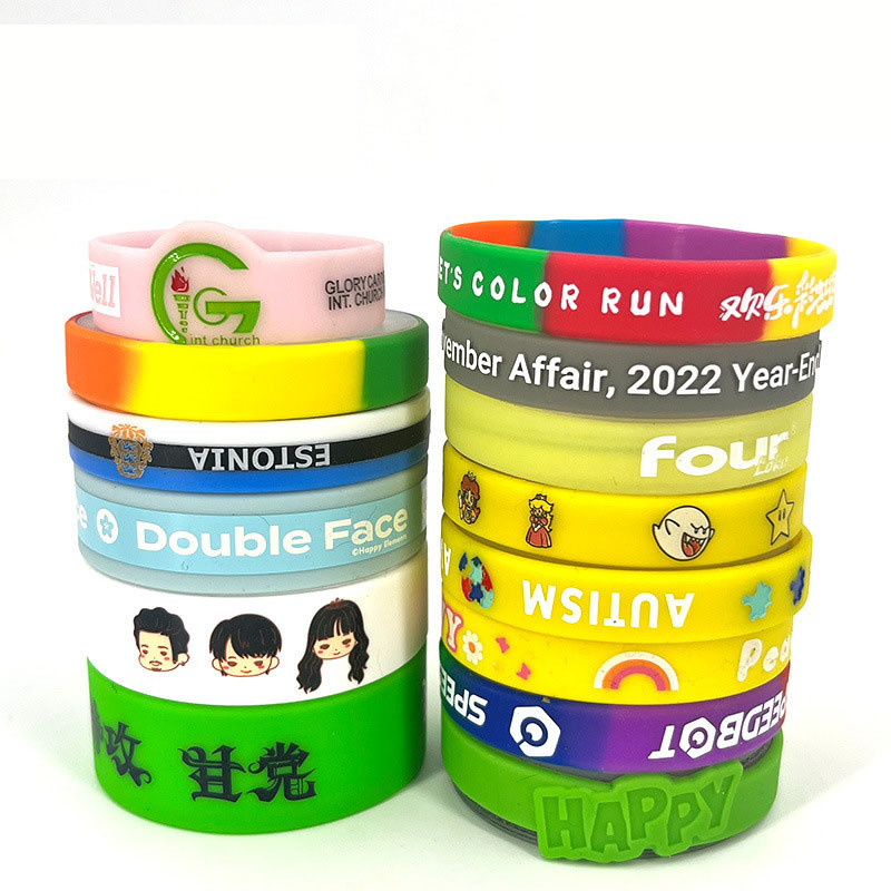 Custom Printed Silicone Wristbands Basketball Games Star Ball Promotion Multi Color Night Glow Luminous Silicone Band