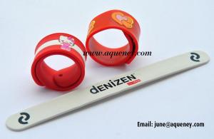 20mm width silicone snap band, color silicone slap band with logo print,factory low price supply