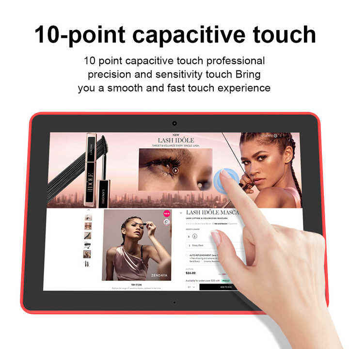 101 inch horizontal restaurant ordering tablet with rk3399 processor poe nfc four sided rgb led light bar 5mp camera android system ideal for efficient customer ordering and self service-5