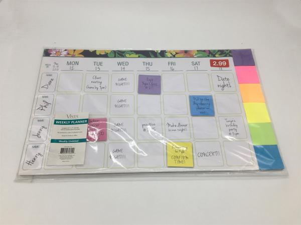 Quality Custom Weekly Sticky Notes / Colorful Block Sticky Notes Jumbo Size 510x310mm for sale