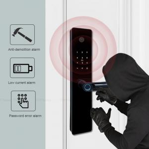 Wholesale home Fingerprint Smart Front Door Locks Peephole Camera Tuya App Password Access from china suppliers