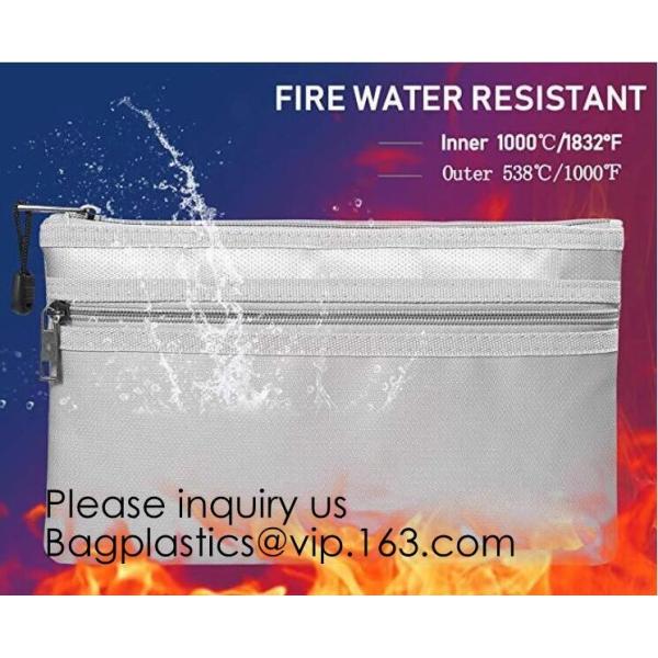 Silicone Coated Fireproof Bag A4 Fireproof Document Holder Case Fire Resistant Money Purse,Heavy Duty Safe Fireproof Bag