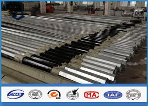 China Low Voltage tapered steel pole , galvanized metal posts with Bituminous Painting on sale