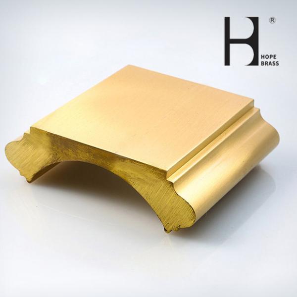 2500mm Length Brushed Brass Handrail , ISO9001 Brass Stair Rail