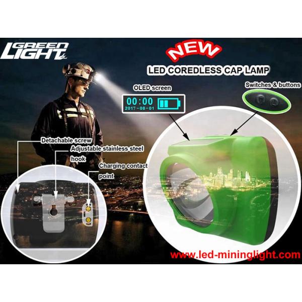 Brightest Cordless Mining Cap Lights Electrical Protection Hard PC Material