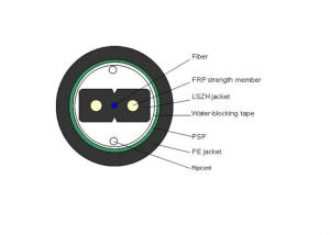 China Indoor FTTH Drop Cable 1 Core Fiber Optic Cable With 2 Strength Member on sale