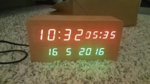 wood alarm azan clock quran speaker on table clock inside 8GB TF card Arabic languages with IR control
