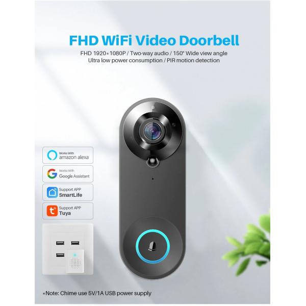Cloud TF Card Storage Villa Video Intercom System 120 Degree Wide Angle Lens